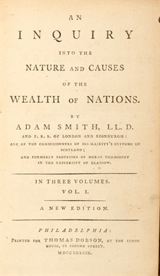 Lot 4 - [ECONOMICS] SMITH, ADAM. An inquiry into the...