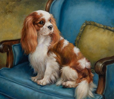 Lot 1121 - Charlotte Sorre American, 1932-2016 Spaniel on...
