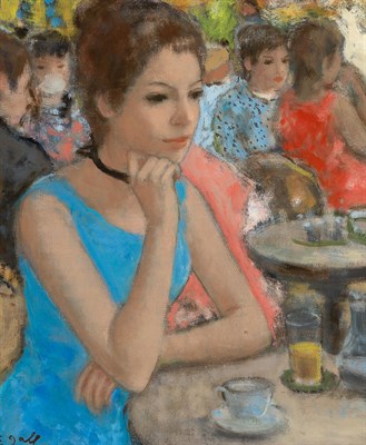 Lot 24 - François Gall French, 1912-1987 Lady at a Café...