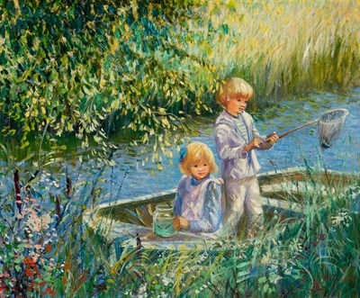 Lot 40 - Jeanette Leuers French, b. 1942 A Fine Catch!,...