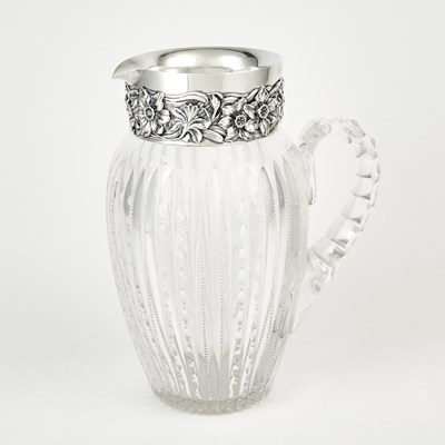 Lot 3080 - George W. Shiebler & Co. Sterling Silver and Cut Glass Claret Jug
