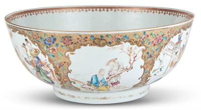 Lot 1035 - A Chinese Export Porcelain Punch Bowl 18th...