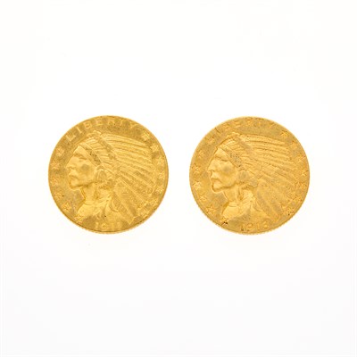 Lot 17 - United States $5 Indian Head Coins Two $5...