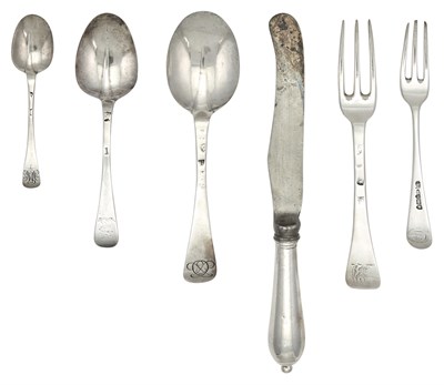 Lot 170 - Georgian Sterling Silver Flatware Service...
