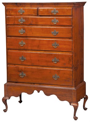 Lot 1250 - Queen Anne Cherry Chest on Frame 18th Century...