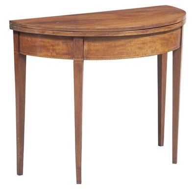 Lot 301 - Federal Inlaid Mahogany Demilune Fold-Over...