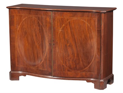 Lot 151 - George III Inlaid Mahogany Serpentine Cabinet...