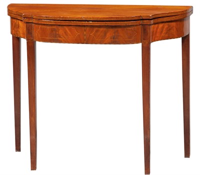 Lot 1402 - Federal Inlaid Mahogany Fold-Over Card Table...