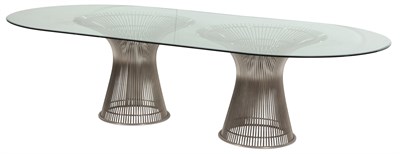 Lot 228 - Warren Platner Glass and Chromed Steel Double...