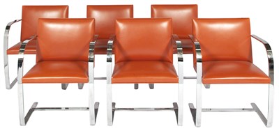 Lot 186 - Set of Six Mies van der Rohe Leather...