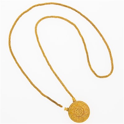 Lot 100 - High Karat Gold Medallion Pendant Necklace