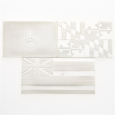 Lot 29 - Flags of the States Franklin Mint set of 50...