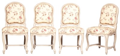 Lot 349 - Set of Four Louis XV Chintz-Upholstered...