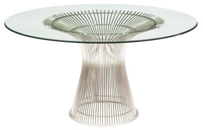 Lot 248 - Warren Platner Chromed Steel Glass Top Dining...