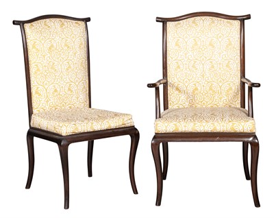 Lot 289 - Set of Twelve Chinese Upholstered Hardwood...