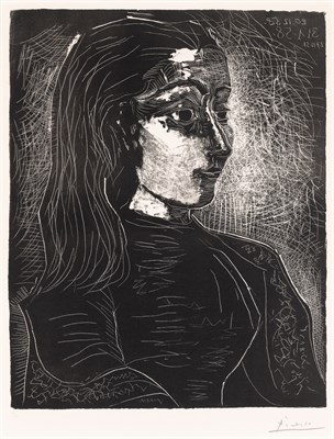 Lot 157 - Pablo Picasso (1881-1973) JACQUELINE PROFIL À...