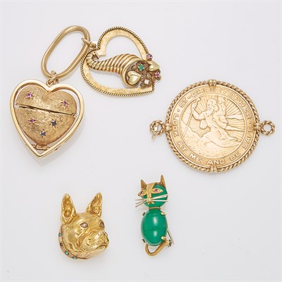 Lot 172 - Group of Gold Charms and Pins