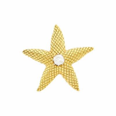 Lot 145 - René Boivin Gold and Diamond Starfish Brooch, France