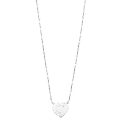 Lot 102 - White Gold and Diamond Heart Pendant-Necklace