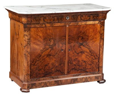 Lot 223 - Biedermeier Walnut Cabinet With doors opening...