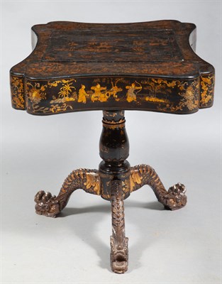 Lot 313 - Chinese Export Lacquered and Parcel Gilt...