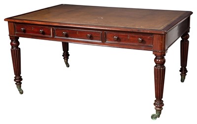 Lot 415 - William IV Leather Inset Mahogany Partner's...