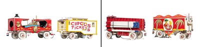 Lot 390 - Set of Four Painted Wood Model Circus Wagons...