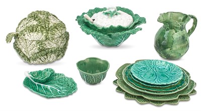 Lot 406 - Assembled Group of Portuguese Pottery Cabbage...