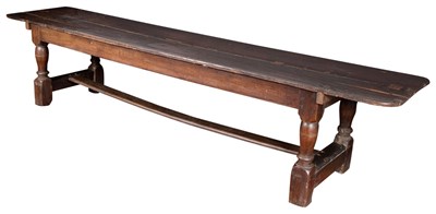 Lot 408 - French Dark Stained Oak Refectory Table Parts...