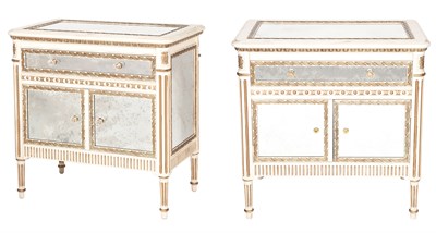 Lot 402 - Two Louis XVI Style Mirrored Painted Wood...