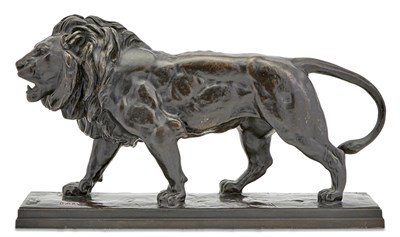 Lot 321 - French Patinated Bronze Figure of a Lion...