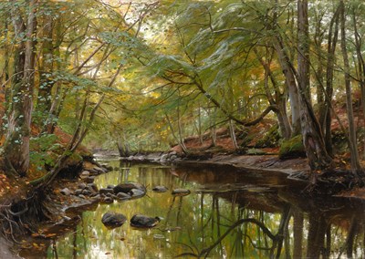 Lot 1003 - Peder Mork Monsted Danish, 1859-1941 Forested...