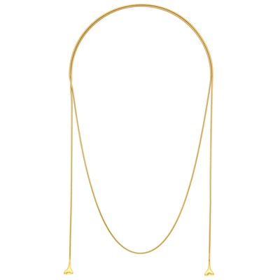 Lot 2 - Tiffany & Co. Long Gold 'Bone' Lariat Snake Chain Necklace