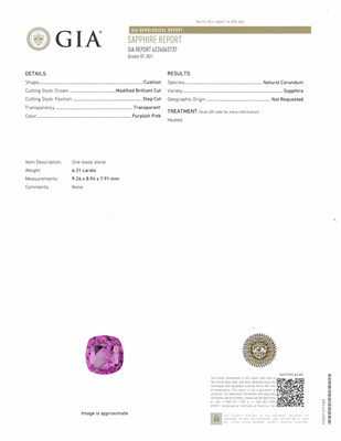 Lot 112 - Platinum, Pink Sapphire and Diamond Ring