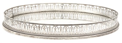 Lot 197 - French Silver Mirrored and Galleried Oval Tray...