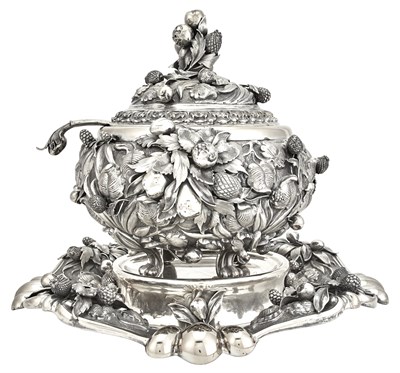 Lot 216 - Italian Silver Covered Soup Tureen on Stand...