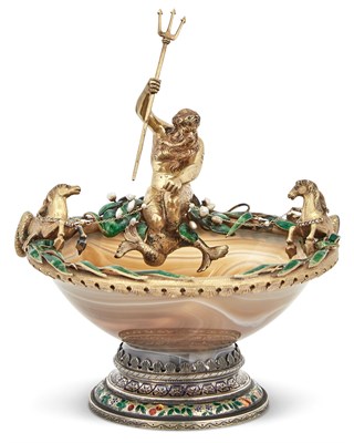 Lot 183 - Continental Hardstone, Silver Gilt, and Enamel...