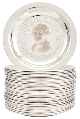 Lot 1120 - Set of Thirty-Six Franklin Mint Sterling...