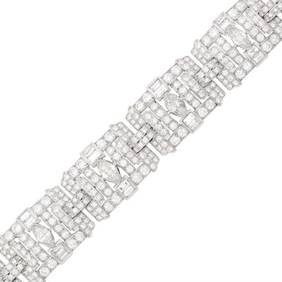 Lot 247 - Platinum and Diamond Bracelet