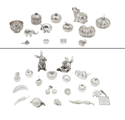 Lot 201 - Group of Silver and Silver Plated Small Table...