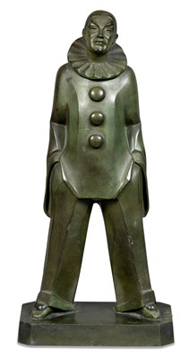 Lot 236 - Art Deco Style Green Patinated Metal Figure of...