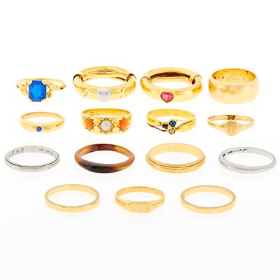 Lot 239 - Group of Gold and Platinum Rings
