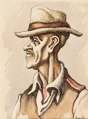 Lot 104 - Thomas Hart Benton American, 1889-1975 Profile...