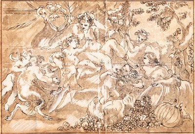 Lot 34 - Follower of Antonio Gionima A Bacchanal Brown...