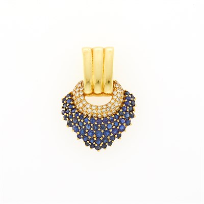 Lot 170 - Gold, Sapphire and Diamond Pendant
