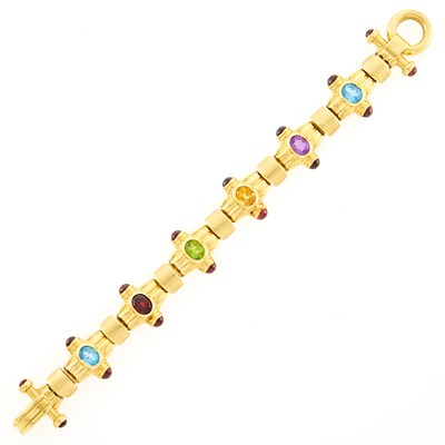 Lot 30 - Gold and Colored Stone Bracelet