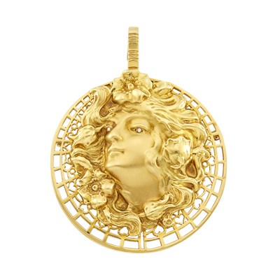 Lot 12 - Peter Lindeman Gold Pendant-Brooch