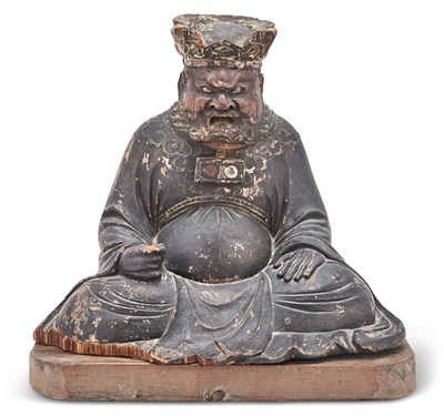 Lot 364 - A Japanese Lacquered Wood Figural Carving 18th...
