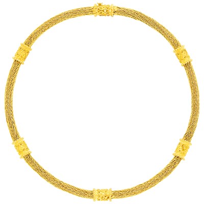 Lot 145 - Braided Gold Mesh Necklace