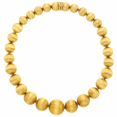 Lot 181 - Mario Buccellati Gold Bead Necklace